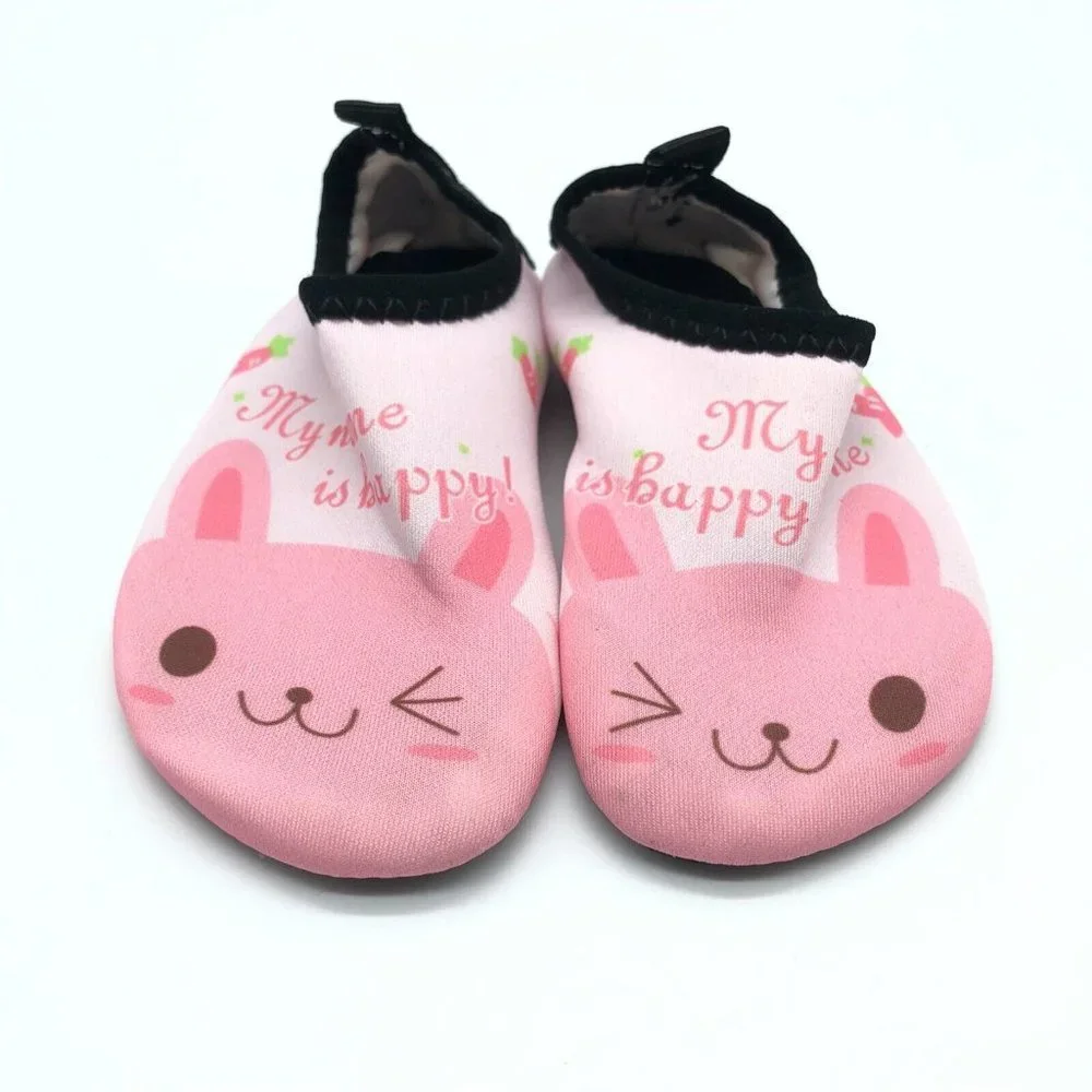 Girls Water Shoes Fabric Lightweight Bunny My Name is Happy Pink 22/23 US 6/7
